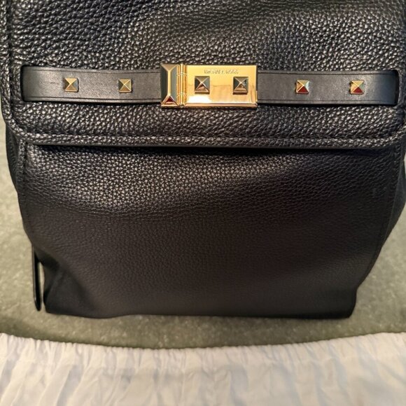 Michael Kors Addison Black Leather Backpack - NWT - Picture 2 of 11
